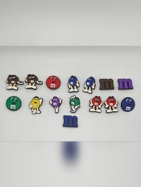 ​15pc M&M Character Jibbitz Shoe Charms Mega Lot - Full Color Set for Clogs